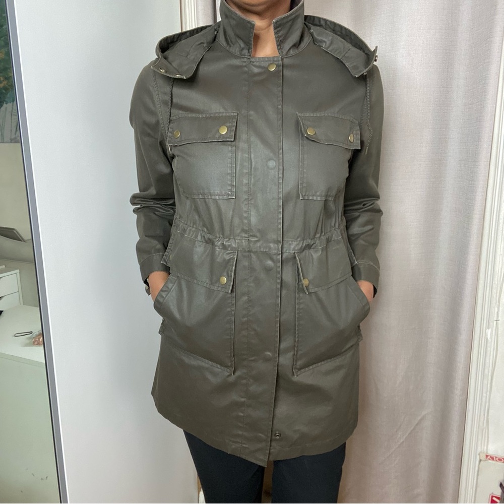 EUC J. Crew M Womens Downtown Field Utility Jacket Cotton drawstring